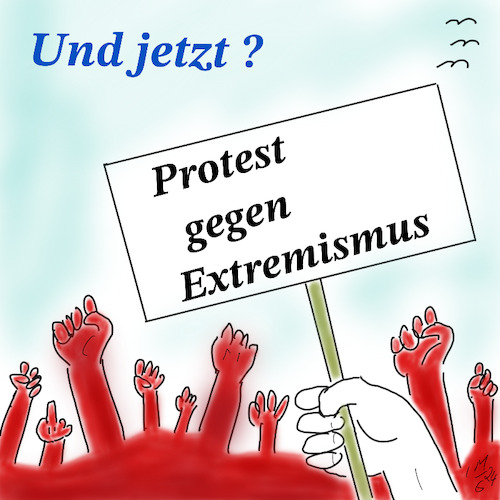 Cartoon: Und jetzt? (medium) by legriffeur tagged demo,demonstration,demonstranten,demonstrieren,massenproteste,rechtsextremismus,parteien,deutschland,innenpolitik