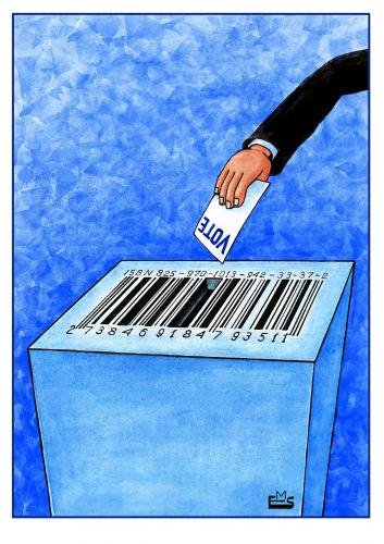Cartoon: Vote (medium) by Makhmud Eshonkulov tagged vote,voting,elections