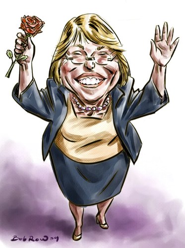 Cartoon: Bachelet bye (medium) by Bob Row tagged bachelet,chile,popular,elections,socialist
