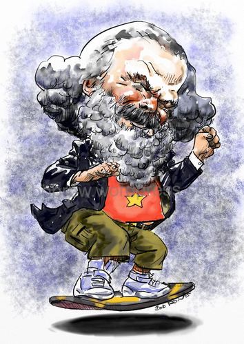 Cartoon: Marx_skate (medium) by Bob Row tagged karl,marx,europa,capitalism,greece