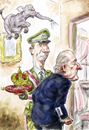Cartoon: Juan Carlos out Felipe in (small) by Bob Row tagged spain juan carlos felipe monarchy corruption scandals