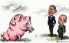 Cartoon: Swine flu (small) by Bob Row tagged swine,flu