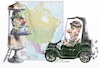 Cartoon: Trade Regulations (small) by Bob Row tagged trade,regulations,north,america,transit,policeman,automobil,steel,treatie