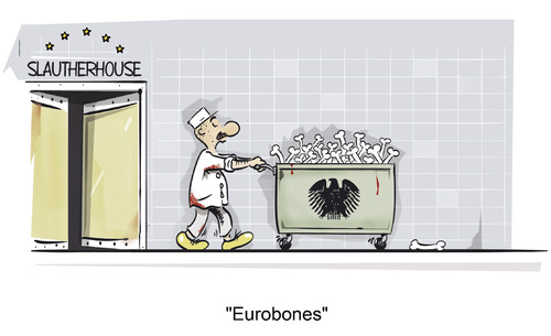 Cartoon: Es wird angerichtet! (medium) by subbird tagged eurobonds,ezb,european,central,bank,euro,rettungsschirm