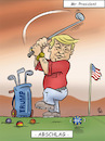 Cartoon: Mr. President (small) by subbird tagged donald,trump,abschlag,golf,eu,usa,außenpolitik,amtseinführung