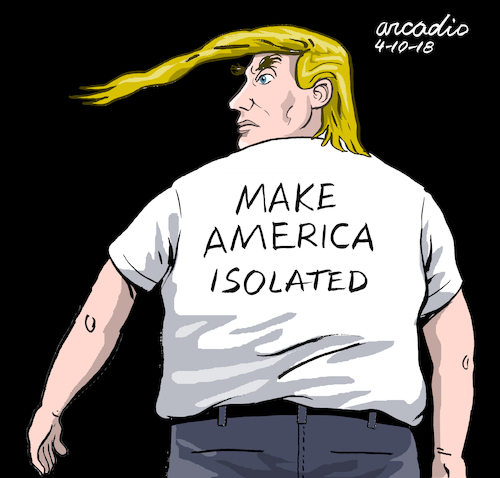 Cartoon: America Isolated. (medium) by Cartoonarcadio tagged america,trump,washington,us,politics