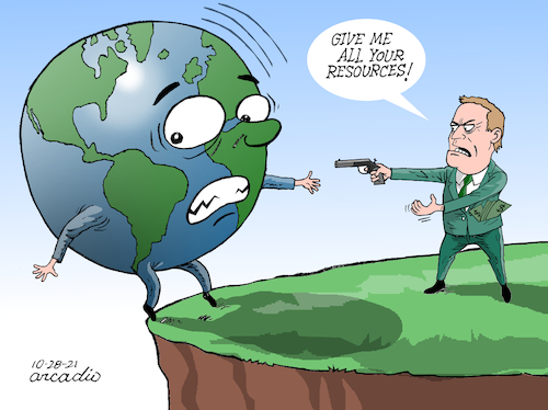 Cartoon: Assault on the planet. (medium) by Cartoonarcadio tagged planet,earth,environment,global,warming,climate,change