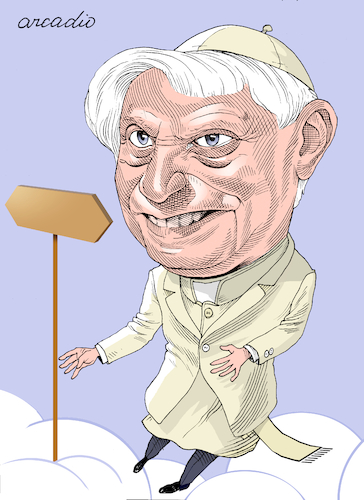 Cartoon: Benedict XVI (medium) by Cartoonarcadio tagged benedict,pope,vatican,germany,religion