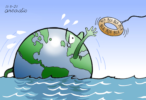 Cartoon: COP BlaBla26 (medium) by Cartoonarcadio tagged planet,earth,cop26,climate,change,environment