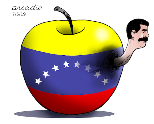 Cartoon: Corruption in Venezuela. (medium) by Cartoonarcadio tagged maduro,venezuela,socialism,latin,america