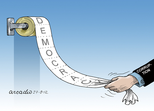 Cartoon: Corruption is advancing. (medium) by Cartoonarcadio tagged corruption,crime,governments,politicians