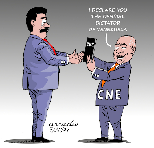 Cartoon: Electoral fraud in Venezuela. (medium) by Cartoonarcadio tagged maduro,venezuela,dictatorship