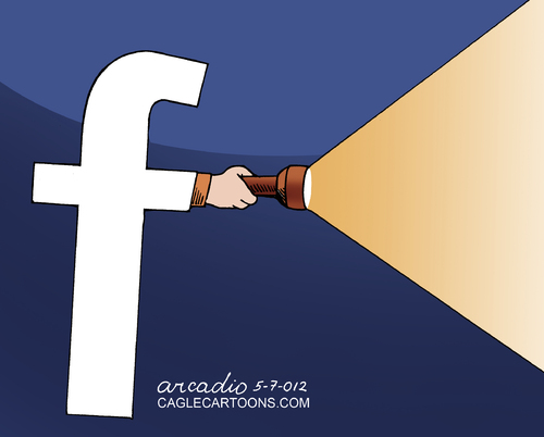 Cartoon: Facebook is like a lantern. (medium) by Cartoonarcadio tagged facebook,lantern,light,social,internet
