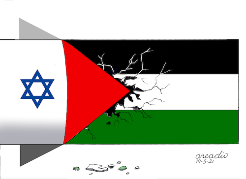 Cartoon: Israel Palestine conflict. (medium) by Cartoonarcadio tagged palestine,israel,gaza,asia,middle,east,conflict
