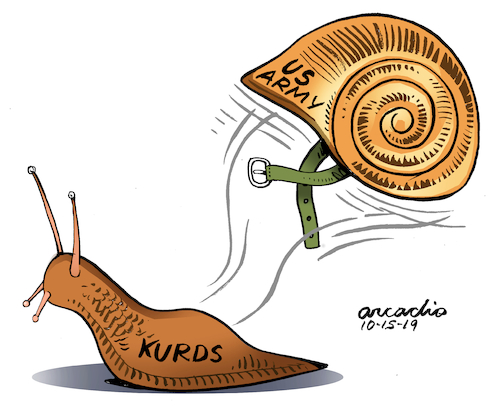 Cartoon: Kurds abandoned by US Troops. (medium) by Cartoonarcadio tagged middel,east,conflict,kurds,usa