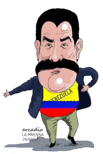 Cartoon: Maduro and his Venezuela. (medium) by Cartoonarcadio tagged maduro,venezuela,socialism,south,america,latin,oas
