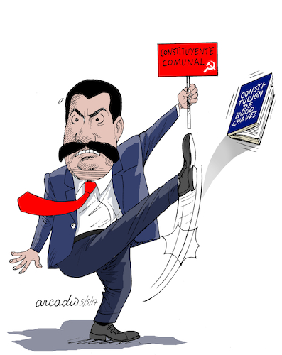Cartoon: Maduro and the legacy of Chavez. (medium) by Cartoonarcadio tagged maduro,chavez,venezuela,cuba,latin,america,communism