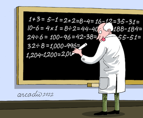 Cartoon: Meaningless math. (medium) by Cartoonarcadio tagged math2022