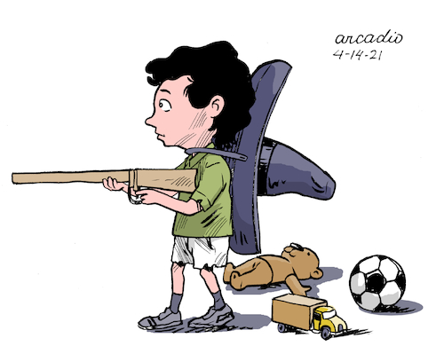 Cartoon: Mexican children against narcos. (medium) by Cartoonarcadio tagged mexico,children,violence,drug,trafficking