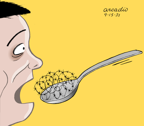 Cartoon: No food. (medium) by Cartoonarcadio tagged food,poverty,third,world,hunger,economy