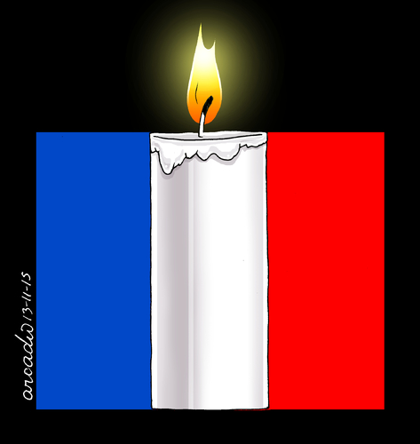 Cartoon: One cartoon of silence. (medium) by Cartoonarcadio tagged terrorism,hate,france,paris,isis,europe