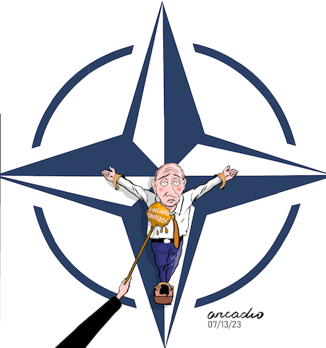 Cartoon: Putin cross. (medium) by Cartoonarcadio tagged nato,russia,putin,war,conflict