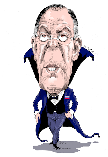 Cartoon: Serguei Lavrov (medium) by Cartoonarcadio tagged serguei,russia,europe,nato