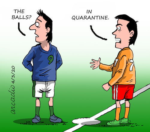 Cartoon: Sports in quarantine. (medium) by Cartoonarcadio tagged quarantine,sports,covid,19,coronavirus