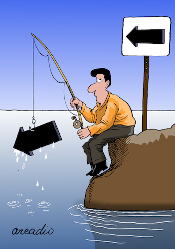 Cartoon: Surrealist fishing. (medium) by Cartoonarcadio tagged humor,cartoon,laugh,enterteinment