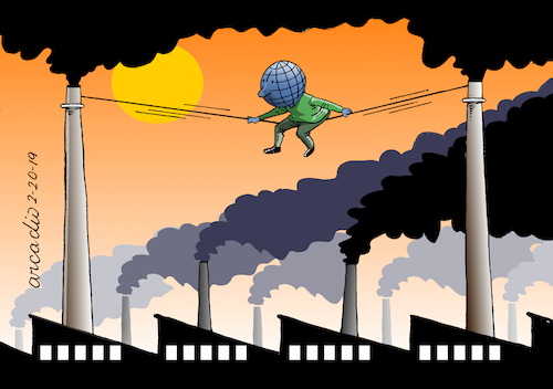 Cartoon: The anguish of our planet. (medium) by Cartoonarcadio tagged earth,global,warming,planet,pollution,climate,change