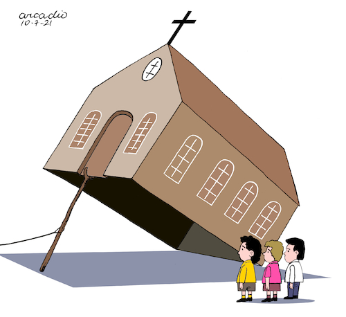Cartoon: The child trap. (medium) by Cartoonarcadio tagged child,pedophilia,sexual,abuse,catholic,church,priests