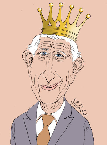 Cartoon: The King. (medium) by Cartoonarcadio tagged king,england,europ,uk