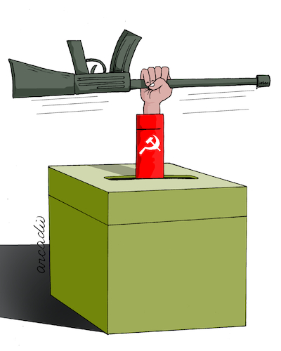 Cartoon: The other way to get the power. (medium) by Cartoonarcadio tagged communism,socialism,guerrillas,parties,revolution,the