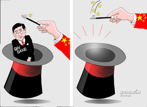 Cartoon: Those Chinese magicians (medium) by Cartoonarcadio tagged china,politician,chinese,govt