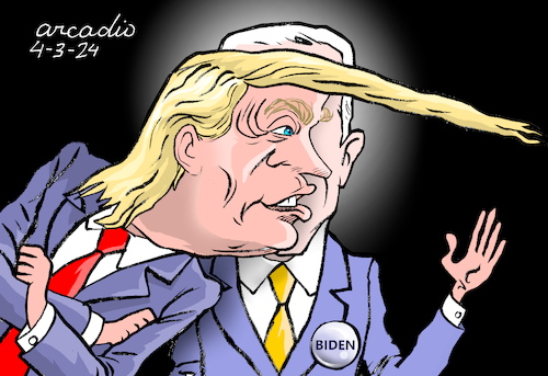 Cartoon: Total eclipse. (medium) by Cartoonarcadio tagged trump,biden,us,elections,democracy
