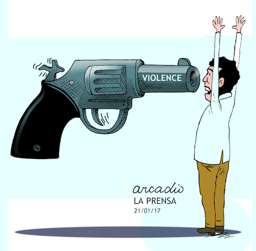 Cartoon: Weapons out of control. (medium) by Cartoonarcadio tagged weapons,crime,society,violence