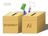 Cartoon: AI and democracy. (small) by Cartoonarcadio tagged democracy elections parties