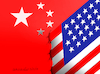 Cartoon: China and USA crash. (small) by Cartoonarcadio tagged china,usa,trade,war,economy,finances