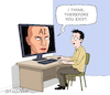 Cartoon: Existential conflict over techno (small) by Cartoonarcadio tagged technology robots humans ai