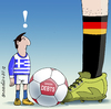 Cartoon: Greece vrs. Germany (small) by Cartoonarcadio tagged germany,greece,crisis,football,economy