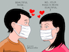 Cartoon: Love in the time of coronavirus. (small) by Cartoonarcadio tagged coronavirus virus health masks china