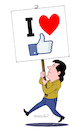 Cartoon: Love social networks. (small) by Cartoonarcadio tagged internet social networks facebook twitter youtube
