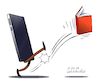 Cartoon: Smarthphone vs Books (small) by Cartoonarcadio tagged books,cellphones,people,social,nets