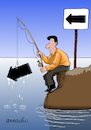 Cartoon: Surrealist fishing. (small) by Cartoonarcadio tagged humor cartoon laugh enterteinment