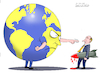 Cartoon: The world is blue and yellow. (small) by Cartoonarcadio tagged putin russia zelensky ukraine usa biden europe