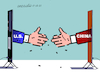 Cartoon: Virtual agreements. (small) by Cartoonarcadio tagged usa,biden,china,xi,jinping
