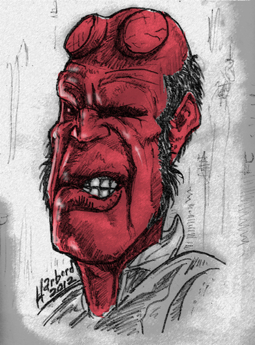 Cartoon: Hellboy (medium) by Harbord tagged caricature,hellboy,perlman,ron