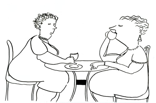 Cartoon: Kaffeetanten (medium) by Any tagged kaffee