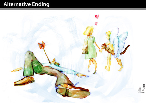 Cartoon: Alternative Ending (medium) by PETRE tagged love,cupido