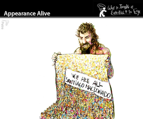 Cartoon: Appearance Alive (medium) by PETRE tagged human,rights,santiago,maldonado